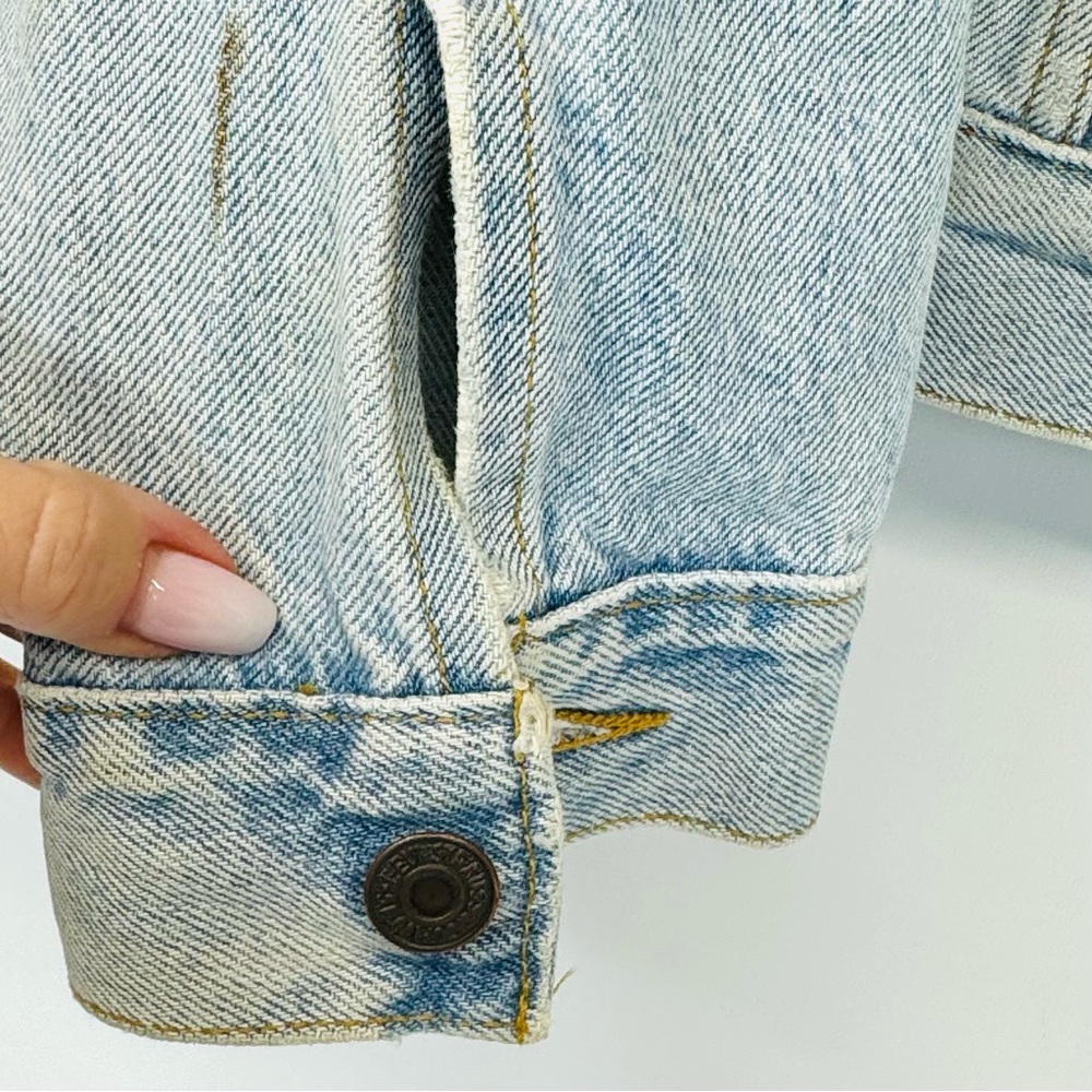 Vintage Distressed Levi’s Classic Denim 90s Trucker Jacket 70507 Sz M - Picture 11 of 17